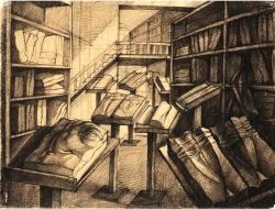 Biblioteca studio - china su carta cm 21x30 - 2002